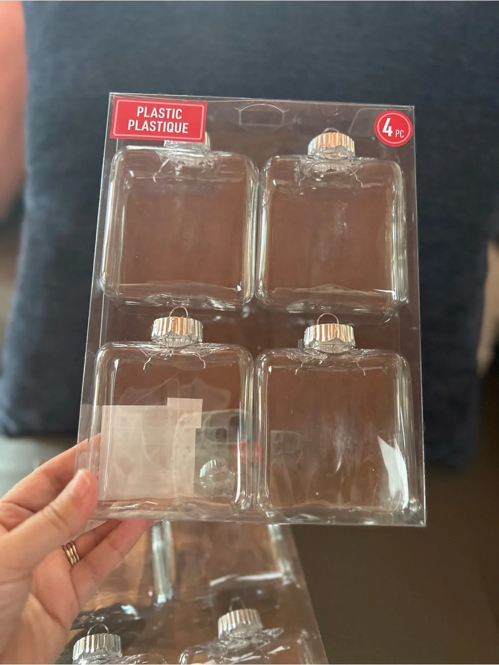 Make Market Christmas Noel Clear Plastic Square Ornament Packs